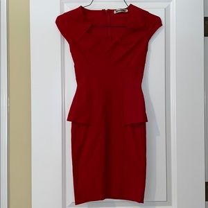 Red peplum dress